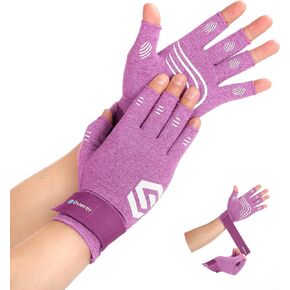 Duerer Arthritis Compression Gloves with Straps, Women Men for RSI, Carpal Tunnel, Rheumatoid, Tendonitis