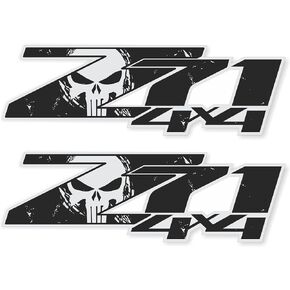 Z71 Decal for Chevy Silverado Truck, Off Road Bedside Stickers (2007-2013), Premium Series (Metallic Finish) Black and Silver