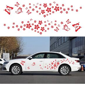 Butterfly with Flower Graphic Car Decal Car Body Sticker DIY Mini Floral Self-adhesive Car Side vinyl Sticker Hood Decal (black)