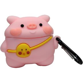 Adorable Case for New Apple AirPods (3rd Generation) Anime Cool Cartoon Cute Kawaii Food Protective Case Anti-Fall Headphone Case for AirPods 3 2021 with Carabiner for Men Women Bag Pig