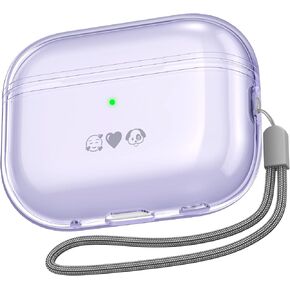 NIUTRENDZ AirPods Pro 2 Case Clear 2022 Soft TPU Protective Cover with Lanyard [Front LED Visible] Compatible with AirPods Pro 2nd Generation (Bling)