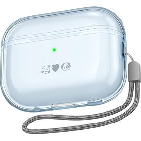 NIUTRENDZ AirPods Pro 2 Case Clear 2022 Soft TPU Protective Cover with Lanyard [Front LED Visible] Compatible with AirPods Pro 2nd Generation (Bling)