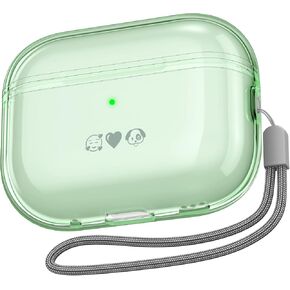 NIUTRENDZ AirPods Pro 2 Case Clear 2022 Soft TPU Protective Cover with Lanyard [Front LED Visible] Compatible with AirPods Pro 2nd Generation (Bling) in Kuwait