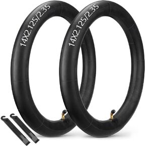 2 Pack 14" x 2.125 Inner Tube, 14 Inch Electric Bike Replacement Tubes, Heavy-Duty Inner Tube with Angled Valve Stem for Replacement Electric Scooters, E-Bike Tire Tube and More