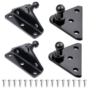 10MM Ball Stud Mounting Bracket, 4PCS Black Ball for Gas Spring Gas Struts Lift Supports Shocks with Screws, Pack of 4