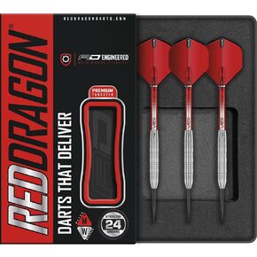 RED DRAGON Hell Fire B 24g, 26g - Tungsten Steeltip Darts Set with Flights & Stems
