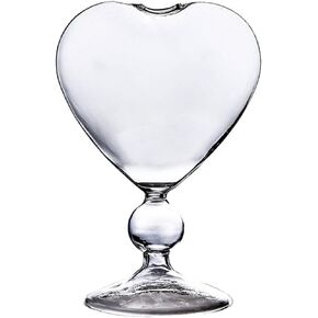 Yardwe Heart Shaped Clear Desktop Glass Vase Flower Container Vase Hydroponic Wedding Home Decoration Glass Desktop Heart Design Flower Vase Planter Small Fish Tank Planter