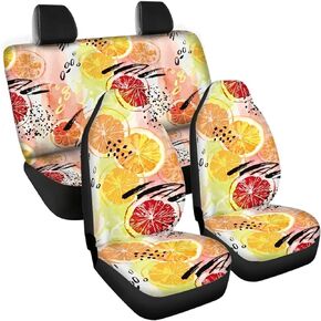 Strawberry Car Seat Covers Front Rear Seat Protector Cover for Most Automobile SUV Trunk Vans Gifts for Lady,Universal Fit Bucket Seat Pads,Car Interior Decor Accessories
