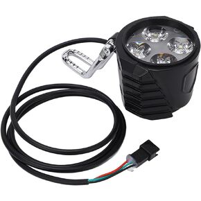 Electric Scooter Front Light, 10 Inch 12‑72V 2 in 1 Electric Bike Horn Headlight Universal Ebike Lights for Cycling Accessories