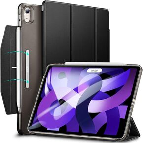 ESR for iPad Air 5th Generation Case (2022), iPad Air 4th Generation Case (2020), Trifold Smart Case, Auto Sleep and Wake, Slim and Lightweight, Pencil 2 Wireless Charging, Black