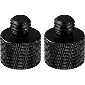2 Pack Mic Stand Adapter 5/8 Female to 3/8 Male Screw Adapter Thread for Microphone Stand Mount to Camera Tripod Adapter