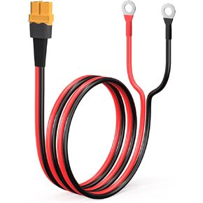 XT60 to O Ring Terminal Cable,12AWG XT60 Female to O Ring Connector Cable with Tinned Pure Wire for RC Battery Solar Portable Power Power Station and Solar Panel(2FT)