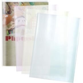 6pcs Clear Exercise Book Covers for School Books Waterproof Plastic Sleeves Multiple Colors Book Case (10.4x7.4，16K)