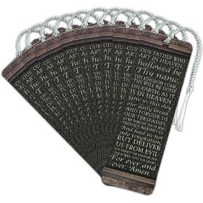 Dicksons The Lord's Prayer Textured Brown 6 x 2 Cardstock Bookmark with Tassel Pack of 12