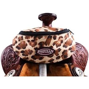 Showman Leopard Print Insulated Nylon Saddle Pouch