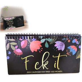 تقويم 2024 للنساء المتعبة، تقويم Fu-Ck It تقويم النساء المتعبة 2024، تقويم جداري مضحك، هدية هفوة للنساء in Kuwait