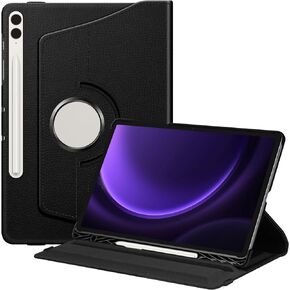 Fintie Rotating Case for Samsung Galaxy Tab S9 FE+ Plus/Galaxy Tab S9+ Plus 12.4 Inch 2023 with S Pen Holder, 360 Degree Swiveling Stand Cover Auto Sleep/Wake, Black
