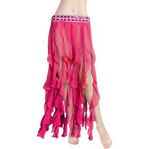 Women's Skirt Belly Dance Costume for Women Diamond Belt Waist Dancing Dress Ruffle Tassel Skirt Sexy Party Bellydance Skirts