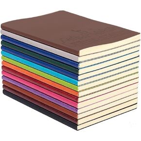 SINOBAND 4 Pack Notebooks for journaling,Colorful Subject Notebooks Set with Geometric Graphics Pattern,PU Leather Notebook writing journals with lined paper for School and Office(Random Colors)