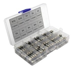 100Pcs 5x20mm Fast-Blow Glass Fuses Quick Blow Glass Tube Fuse Assorted Kit Amp 0.2A 0.5A 1A 2A 3A 5A 6A 8A 10A 15A