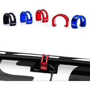 Pack of 5 Pcs Aluminum C-Clips Buckle Clamps for MTB Road Bike Bicycle Cable Housing Guide, Multiple Color Options