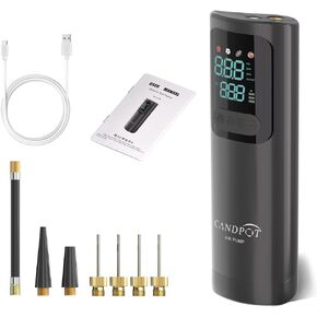 Ball Pump,Portable Electric Ball Pumps Air Pump with Gauge&Digital Display Needle Nozzle Extension Hose for Basketball Football Sports Balls Inflatables Pump 4000mAh 15psi