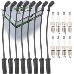 41962 19299585 Spark Plugs 9748EE 88894393 Spark Plugs Wires for Cadillac Escalade Chevy Avalanche Silverado Suburban Tahoe GMC Sierra Yukon Hummer H2 1999-2007