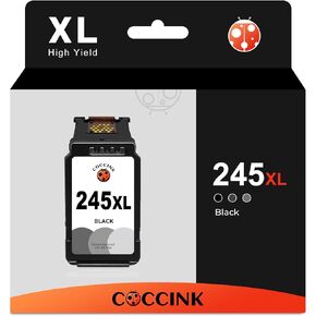COCCINK 245XL Ink Cartridges Replacement for Canon Pixma MX490 MX492 MG2522 MG2520 MG 2525 TS3322 TS3122 TR4500 TR4520 IP2820 IP2850 Printer for Canon PG-245 XL 245 PG-243 XL (1 Black)