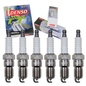 6 pc DENSO Platinum TT Spark Plugs compatible with Chevrolet Impala 3.4L 3.5L 3.8L 3.9L V6 2000-2011