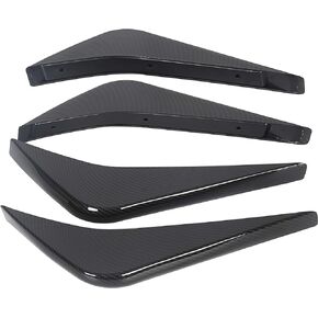 KUAFU Black Rear Bumper Lower Air Diffuser Fins Kit Compatible with 2014-2019 Corvette C7 Carbon Fiber Style