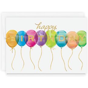 1 Count Card Pack, Birthday Card with Foil Lined Envelope (Prismatic Birthday Balloons)