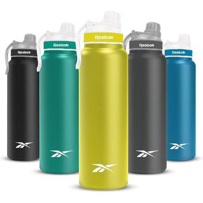 Reebok Athletic Stainless Steel Water Bottle - Insulated Water Bottle 32 oz With Chug Lid - Double Wall Vacuum Insulated Sports Water Bottle, BPA Free