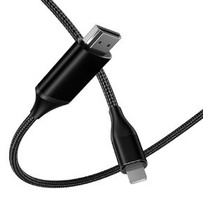 HDMI Cable for iPhone 2m Upgraded 1080P HDTV HDMI Cable Adapter Connector Digital AV Video Sync Screen Compatible Converter for iPhone/iPad Devices No Power Required Silver