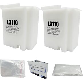 2 قطعة خزان حبر نفايات L3110 متوافق مع طابعة EcoTank ET-2800 ET-2820 ET-2880 ET-4700 ET-4800 ET-2710 ET-2711 ET-2712 ET-2714 ET-2715 ET-2720 ET-2721 ET-2726، صيانة صندوق مع اسفنجة