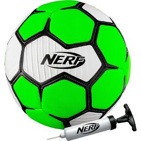 NERF Proshot Kids Soccer Balls - Size 3, 4 + 5 Indoor + Outdoor Youth Soccer Balls + Air Pump Set