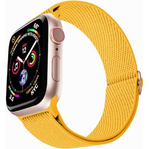 حزام ساعة مرن من النايلون لساعة Apple Watch Ultra/Series 8/7/6/5/4/3/2/1 / SE(gen 1/2)، سوار معصم رياضي منفرد قابل للتعديل لساعة iWatch والنساء والرجال