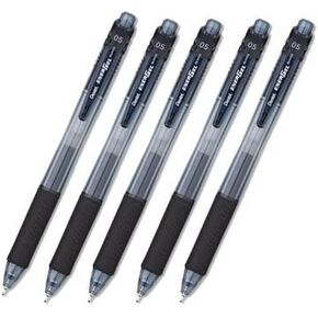 Pentel Energel X Rubber Grip & Click Retractable Fine Line, Needle Tip -BLN-105- Cost Performance Model -0.5mm-Black Ink-Value Set of 5 (with Our Shop Original Description of Goods)
