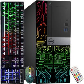 Dell OptiPlex Gaming Tower RGB Lights Computer Intel Core i5 8500 8th Gen Processor Up to 4.10GHz - GeForce GTX 1050 Ti 4GB - 16 GB RAM 1TB M.2 NVME - Windows 11 Pro - WiFi - Bluetooth (Renewed)