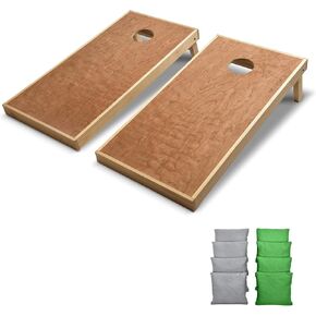 GoSports 4 ft x 2 ft Commercial Grade Cornhole Boards Set - Natural Wood Cornhole Boards, Choose from Different Bean Bag Color Combinations