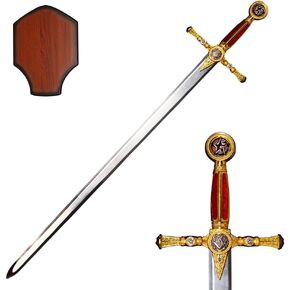 سيف احتفالي ديفيد ستار سليمان كينج 44.1 بوصة بمقبض أحمر للعرض والجمع والهدايا in Kuwait