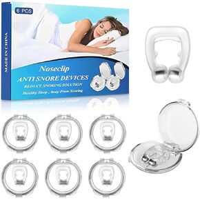Anti Snoring Devices, Snore Stopper with Adjustable Magnet, Snoring Solution for Comfortable and Quieter Sleep, Silicone 6PCS Nose Clip Stop Snoring, Effective to Relieve Snoring