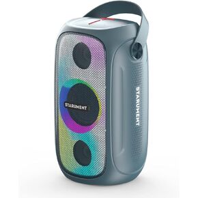 Starument MS-PB55 Party Speaker - Wireless Portable Speaker with Loud HiFi Sound, LED Lights, Cool Unique Design - IPX5 Waterproof, Rechargeable 3600mAh Battery - Compact Home & Outdoor Travel Speaker