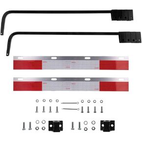 Mud Flap Hangers Deluxe Kit - Length: 30.25" - Square Bar Type Mud Flap Hangers - w/All Mounting Brackets & Hardware & Reflective Strip Kit