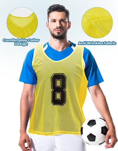 48 Pcs Pinnies for Sports Double Soccer Penny Soccer Pinnies Scrimmage Vests Mesh Basketball Team Practice Jersey in Saudi Arabia