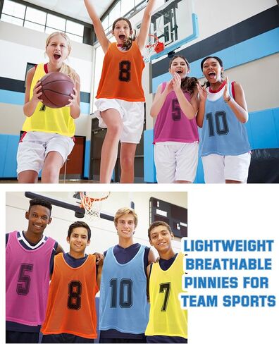 48 Pcs Pinnies for Sports Double Soccer Penny Soccer Pinnies Scrimmage Vests Mesh Basketball Team Practice Jersey in Saudi Arabia
