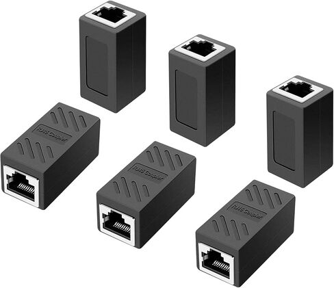 مقرنة إيثرنت، مقرنة RJ45، مقرنة RJ45 مضمنة، مقرنة شبكة، لموصل موسع كابل إيثرنت Cat7/Cat6/Cat5e/cat5 - أنثى إلى أنثى، أسود 10 عبوات in Kuwait