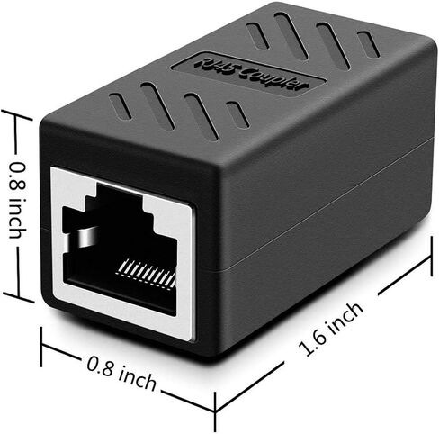 Ethernet Coupler,RJ45 Coupler,RJ45 Inline Coupler,Network Coupler, for Cat7/Cat6/Cat5e/cat5 Ethernet Cable Extender Connector - Female to Female, Black 10 Pack in Saudi Arabia