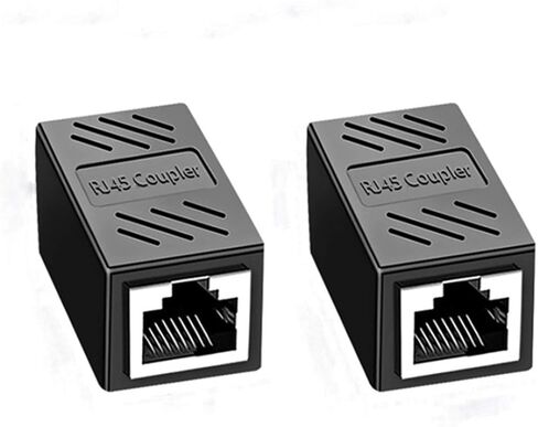 مقرنة إيثرنت، مقرنة RJ45، مقرنة RJ45 مضمنة، مقرنة شبكة، لموصل موسع كابل إيثرنت Cat7/Cat6/Cat5e/cat5 - أنثى إلى أنثى، أسود 10 عبوات in Kuwait