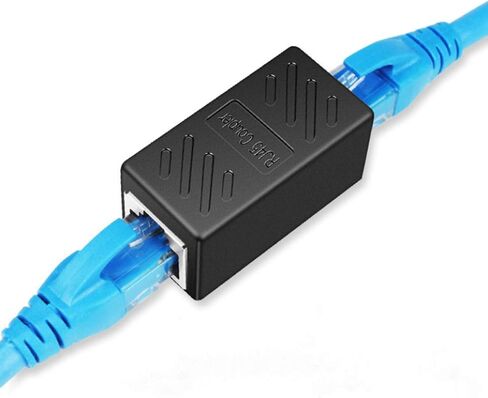مقرنة إيثرنت، مقرنة RJ45، مقرنة RJ45 مضمنة، مقرنة شبكة، لموصل موسع كابل إيثرنت Cat7/Cat6/Cat5e/cat5 - أنثى إلى أنثى، أسود 10 عبوات in Kuwait