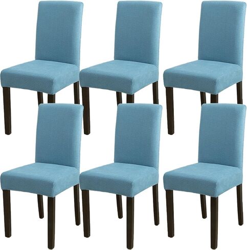 Dining Room Chair Covers, Yellow Chair Covers Sets of 4 Kitchen Chair Slipcovers Stretch Washable Decorative Seat Protector, Yellow in Kuwait